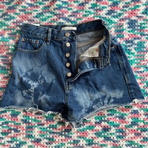PAC sun ultra high rise vintage short tie dye sz 27 dark denim